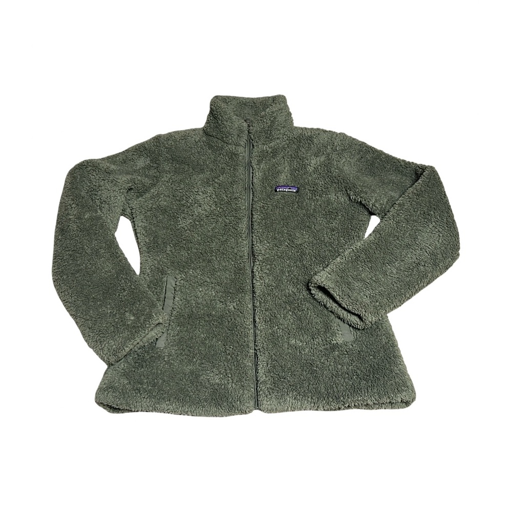 Patagonia Los Gatos Jacket Womens Medium Green Fleece Sherpa Full Zip Winter
